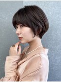 【柴田】似合わせカットパールベージュショートボブ