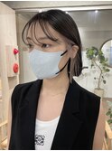 インナーカラーボブ韓国イヤリングカラーベージュ20代30代40代