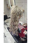 編み込みハーフアップ/心斎橋ヘアセット