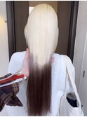逆グラデーション/抜きっぱなしブロンド/デザインカラー