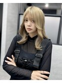顔周りレイヤーミルクティーベージュ