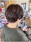 2025　マッシュショートボブ×マロンブラウン