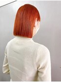 ぷつっとボブ×オレンジヘア