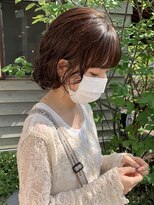 ミュゼプリュム(Musee plume)&nbsp;ボブパーマ×オレンジブラウン