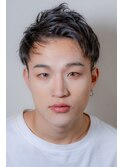 20代30代40代メンズビジネスツーブロックアッシュブラック