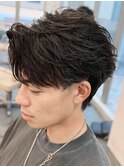奈良men'sメンズツイストフェザーパーマフェザーショート