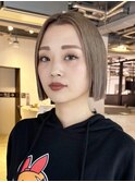ボブオリーブベージュミディアムショート_ba537363