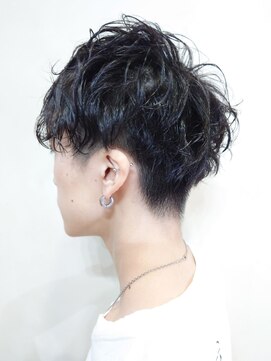 ソワバイアロマヘアー(soi by AROMA hair) マッシュショート/波巻きパーマ/束感/黒髪パーマ/メンズパーマ