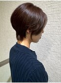 大人マッシュ ショートレイヤー マロンブラウン 似合わせ