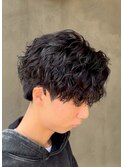大分メンズ刈り上げマッシュツイストスパイラルパーマスタイル