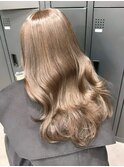 14586ミルクブラウンセミロングレイヤーモカブラウンワンホン