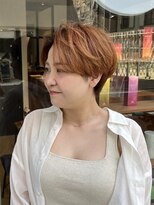 g r a i n canvas. 川崎/ショート/ボブ/髪質改善【グレイン】【5月1日~(予定)】 ハンサムショート オレンジベージュ 窪田