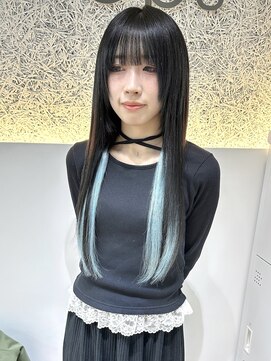 オプス 大名店(Ops) ◆気分が上がるエクステ×激的イメチェン×インナーカラー水色