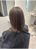 くびれショートボブ40代50代グレイカラー白髪染め白髪ぼかし