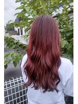 ルッカヘアガーデン 鶴ヶ島店&nbsp;アプリコット/チェリーレッド/暖色系カラー/モテ髪
