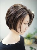 首元スッキリ！！前下がりショートボブ
