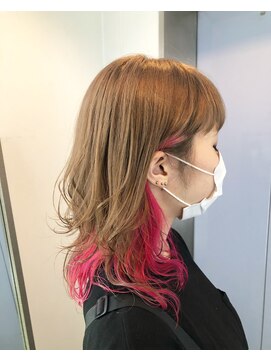 ブロードヘアー(BROAD HAIR) 【BROAD HAIR】ハイトーンベージュ×ピンク