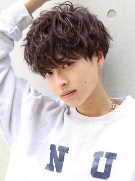 ネイビー(NAVY) 強めスパイラルパーマで簡単セット！ウェーブNUパーマ