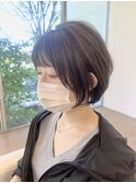 輪郭カバーボブショート　カーキベージュ オリーブグリーン