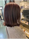ぱつっとボブ×ピンクブラウン【コワファースト長崎】