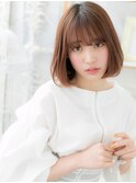 ★透明感カッパーブラウン前下がりぶつ切りボブ20代30代40代★9