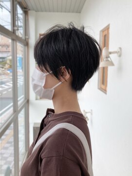 トップヘアー下中野店(TOP HAIR) 10代20代メンズライク耳だしショートヘルシースタイル