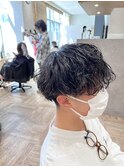 波巻きパーマ