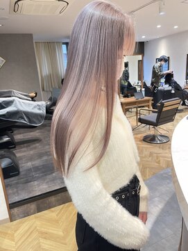 ロンド レア 天神大名店(Lond Le’a) ミルクティーベージュ/ダブルカラー/ブリーチ/くびれヘア