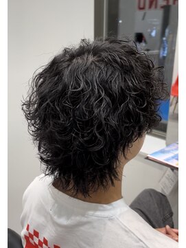 オーシャントーキョー 仙台(OCEAN TOKYO) 波巻きパーマウルフメンズヘア仙台黒髪