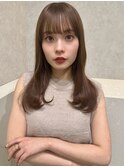 ショコラアッシュヘルシースタイルふんわりカールくびれヘア小顔