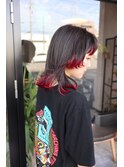 red x black エンドカラー/裾カラー/デザインカラー
