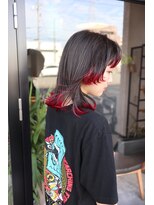 シキ(SHIKI)&nbsp;red x black エンドカラー/裾カラー/デザインカラー