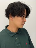 メンズマッシュツーブロ刈り上げ波巻きツイストスパイラルパーマ