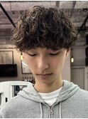 横浜シャドウパーマツイストスパイラルパーマセンターパート30代