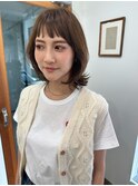 ふんわりボブレイヤー×抜け感ベージュ