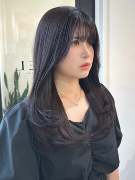 ビビバイベル(BiVi by BHEL) 三重桑名韓国レイヤーカット顔まわりレイヤーボブヘアグレージュ