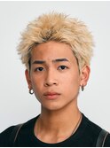 スパイキーショートメンズショートブリーチカラー短髪原宿