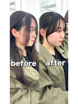 アマトウキョウ アユンチェ(AMA TOKYO×AYUNCHE) 前髪顔まわり韓国ヘアレイヤーカットサイドバンク2wayバンク韓国