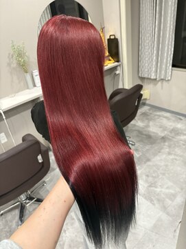 裾カラー/デザイン/レッド×ブラック