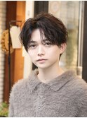 メンズヘアシャドウパーマセンターパート