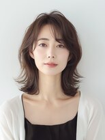 メロ 恵比寿(melo)&nbsp;大人ミディアムレイヤー　白髪ぼかし　脱白髪染め 30代40代50代