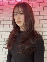 ジーナ 梅田(Zina) ブリーチなしオレンジブラウン×レイヤー【Zina梅田】