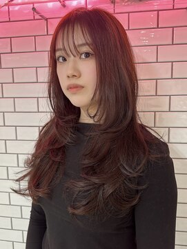 ジーナ 梅田(Zina) ブリーチなしオレンジブラウン×レイヤー【Zina梅田】