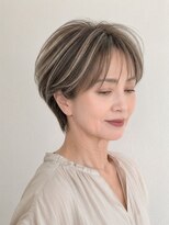 カバーヘア アカデミー 北浦和西口店(COVER HAIR ACADEMY)&nbsp;夏カラー白髪ぼかしハイライト大人ショートボブ40代50代p北浦和