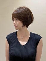 エクリジユウガオカ(equri Jiyugaoka) ショートボブ髪型20代30代40代50代60代前髪あり丸顔小顔自由が丘