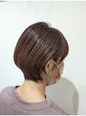 イメチェン　夏ショート　グラデーション　丸みショート