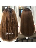 ダメージを気にする人のための弱酸性ストレートパーマ/髪質改善