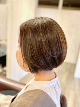 アンプリュス リアン(1+ Unplus lien) ハイライトニュアンスカラーカーキベージュスウィングショート