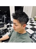 メンズショート×ブロックスタイル