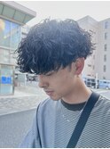 無造作マッシュメンズショート波巻きツイストスパイラルパーマ